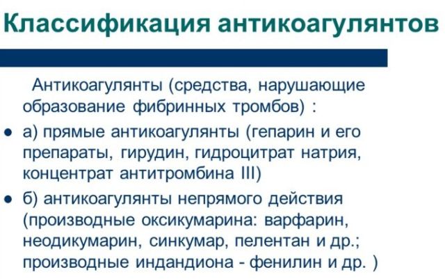 Антикоагулянты